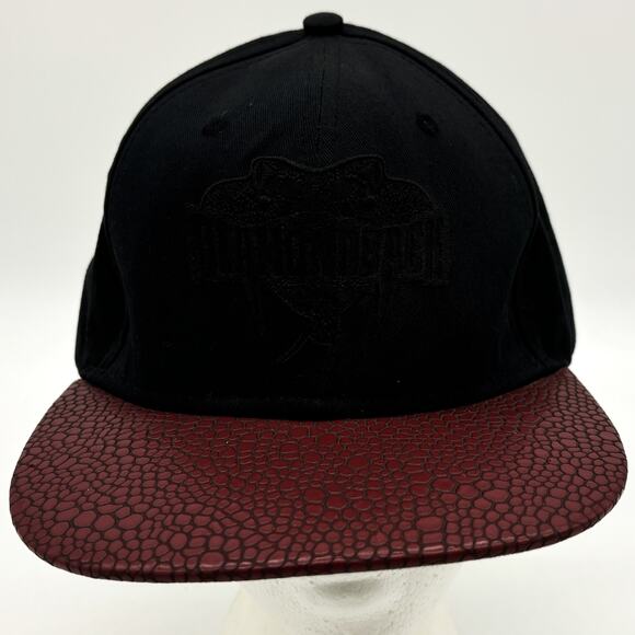 Vtg Bozkee Arizona Diamondbacks Baseball Hat Black Red Snakeskin Bill Snapback - Picture 1 of 9